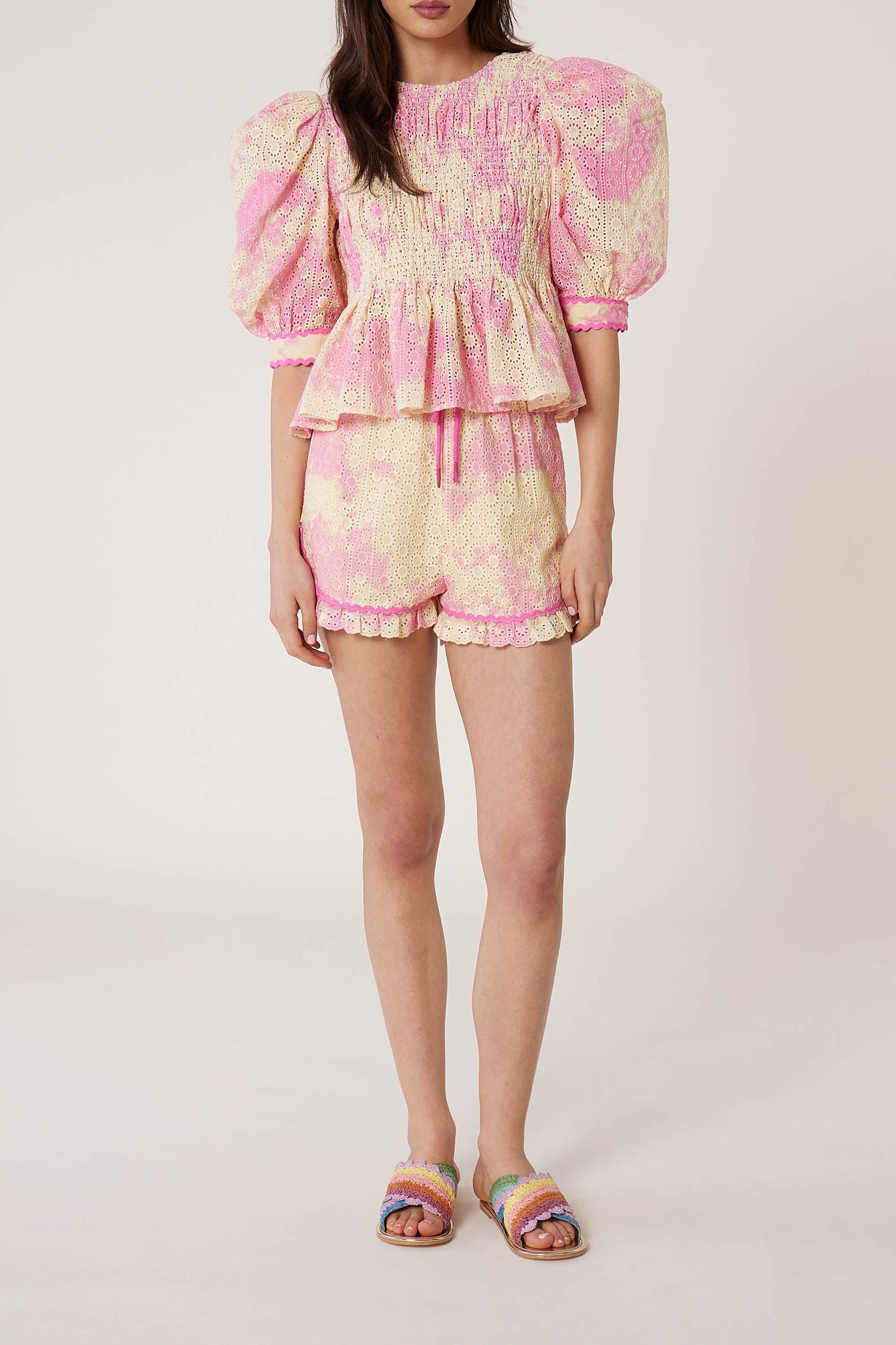 Blouse avec broderies T&D - Multicolore