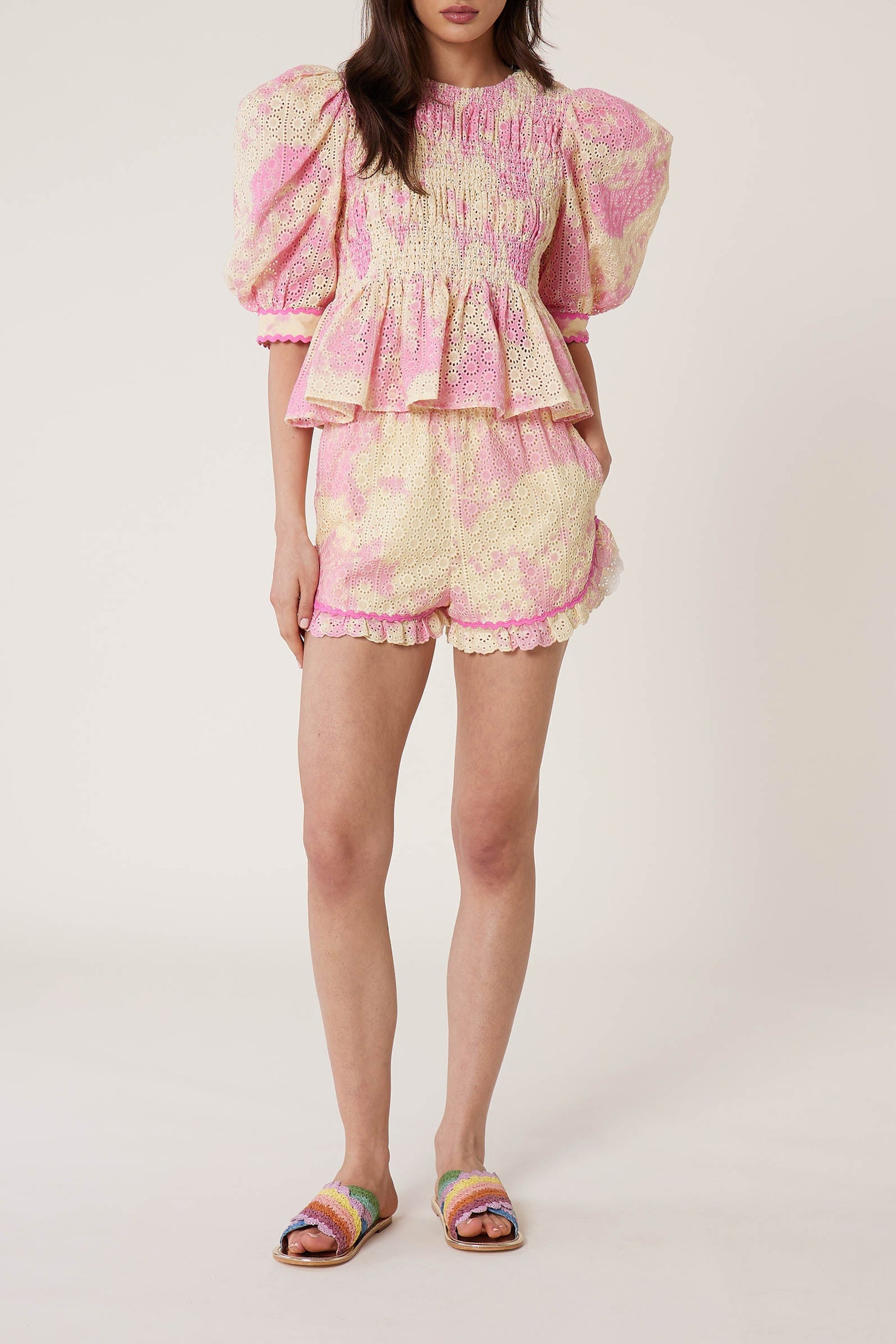 Short avec broderies T&D - Multicolore
