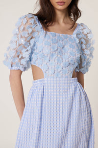 Robe Bulle à imprimé vichy - Bleu
