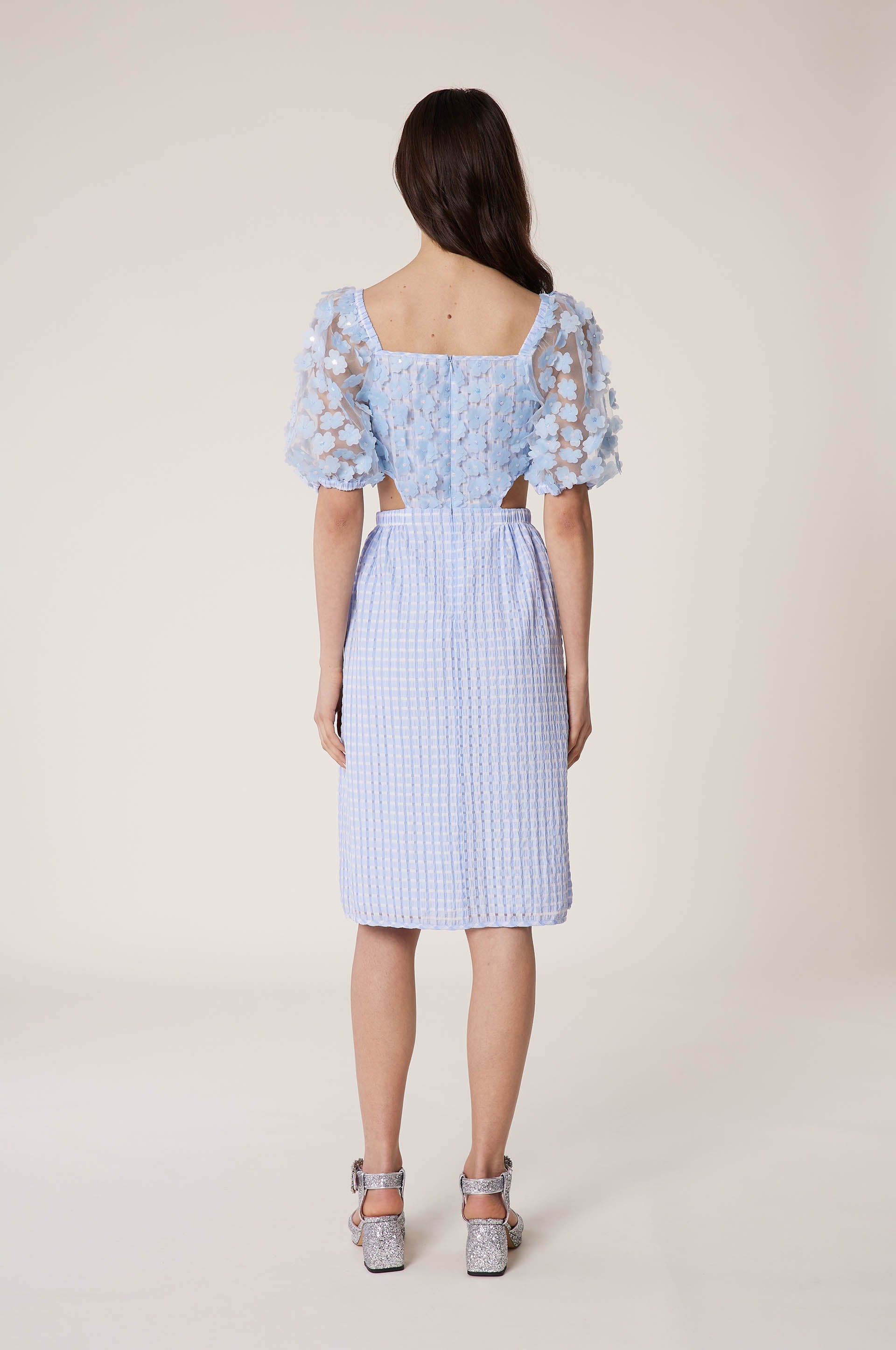 Robe Bulle à imprimé vichy - Bleu