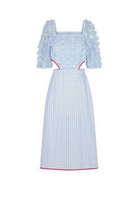 Robe Bulle à imprimé vichy - Bleu