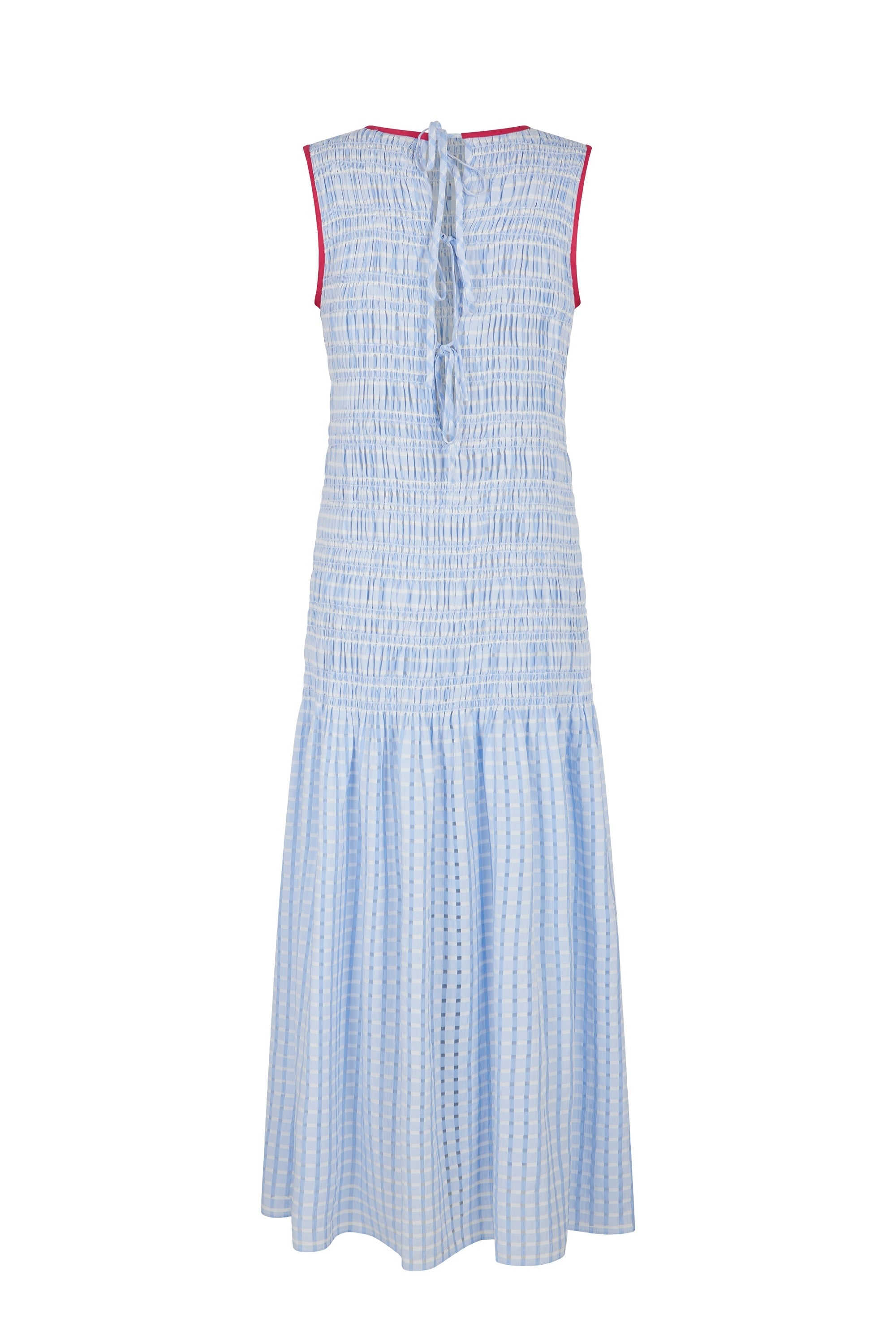 Robe smockée Bulle à imprimé vichy - Bleu