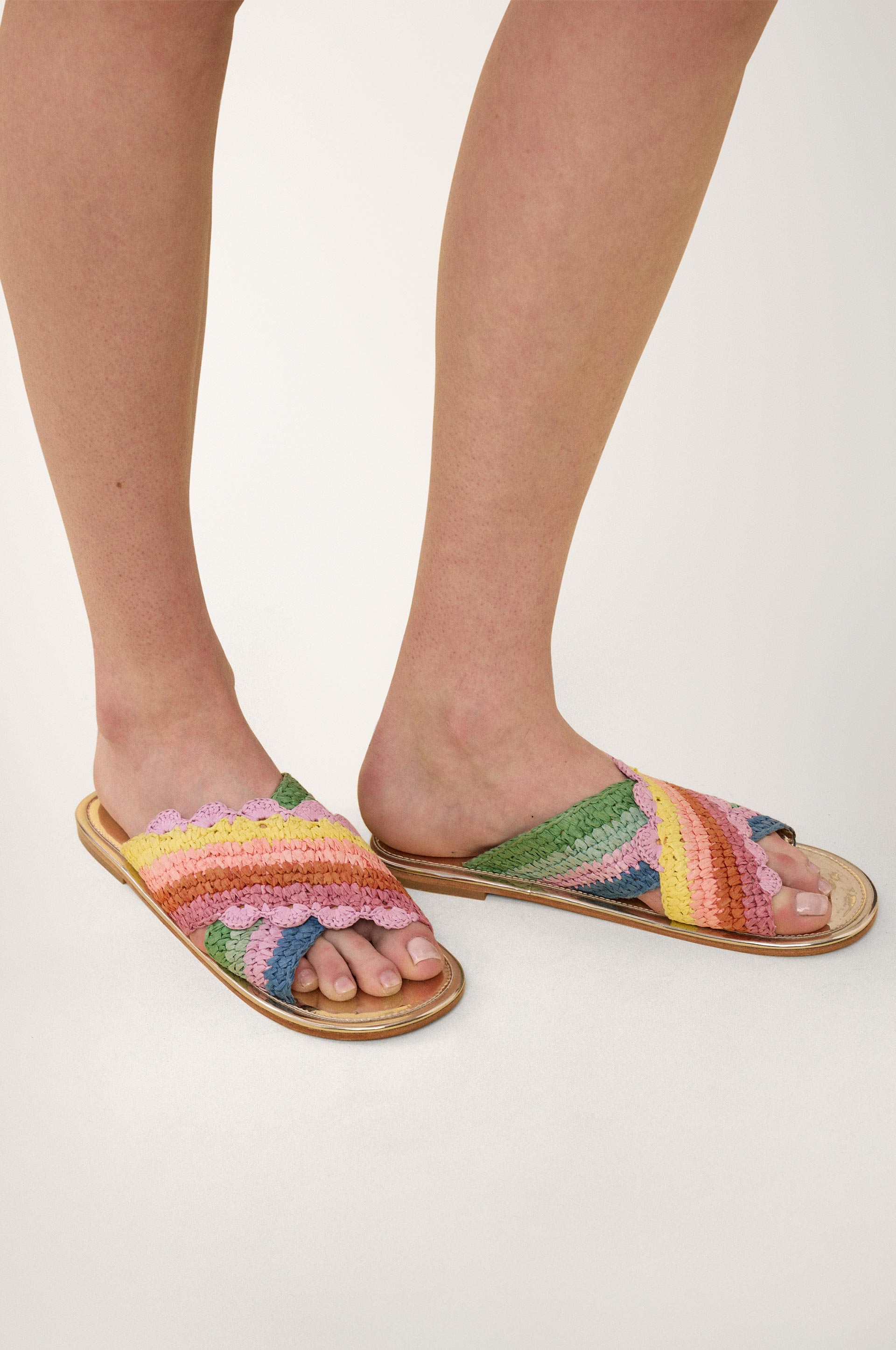 Sandales en raphia - Multicolore