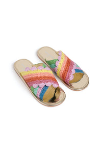 Sandales en raphia - Multicolore
