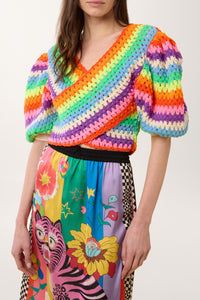 Pull cosy en crochet - Multicolore