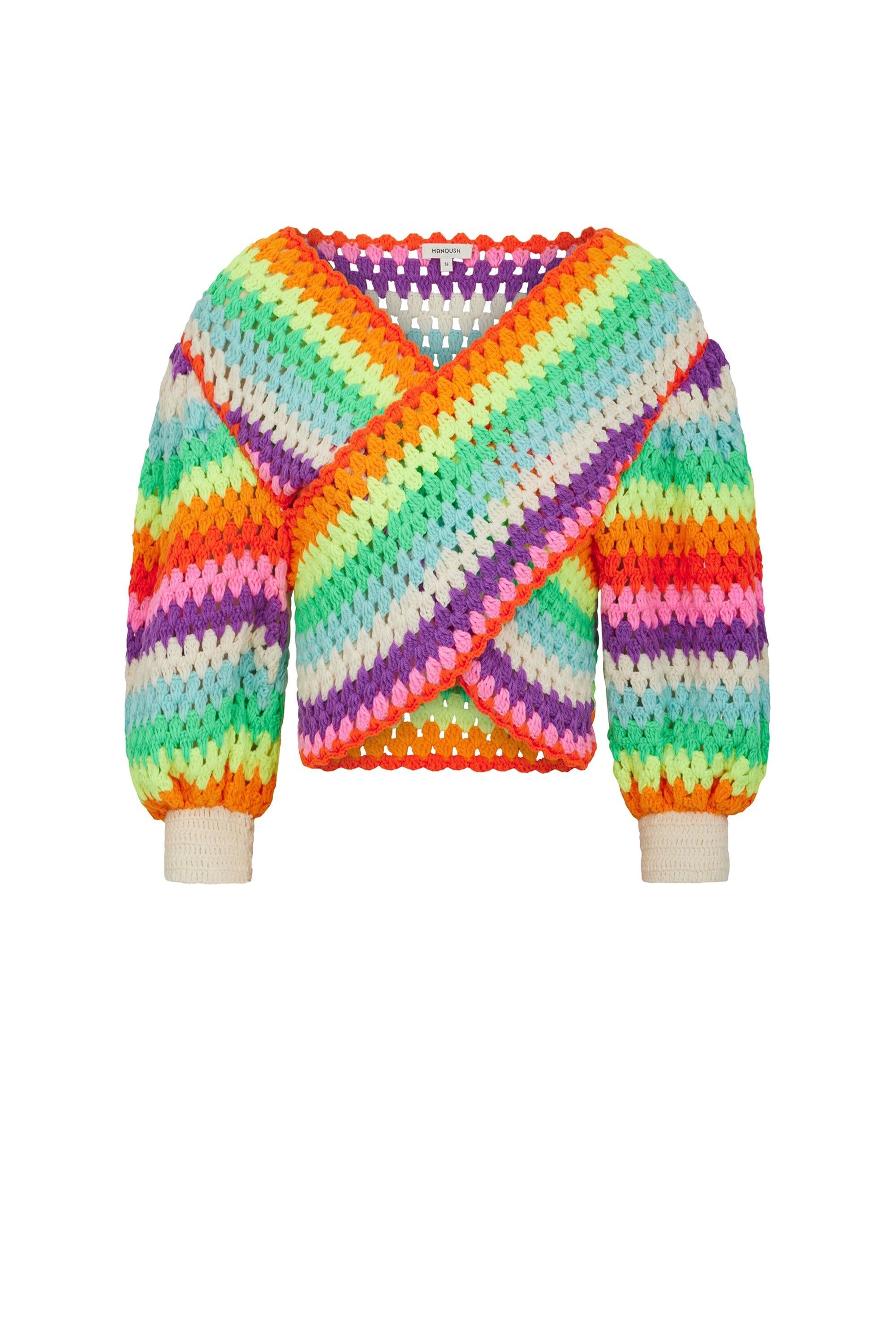 Pull cosy en crochet - Multicolore