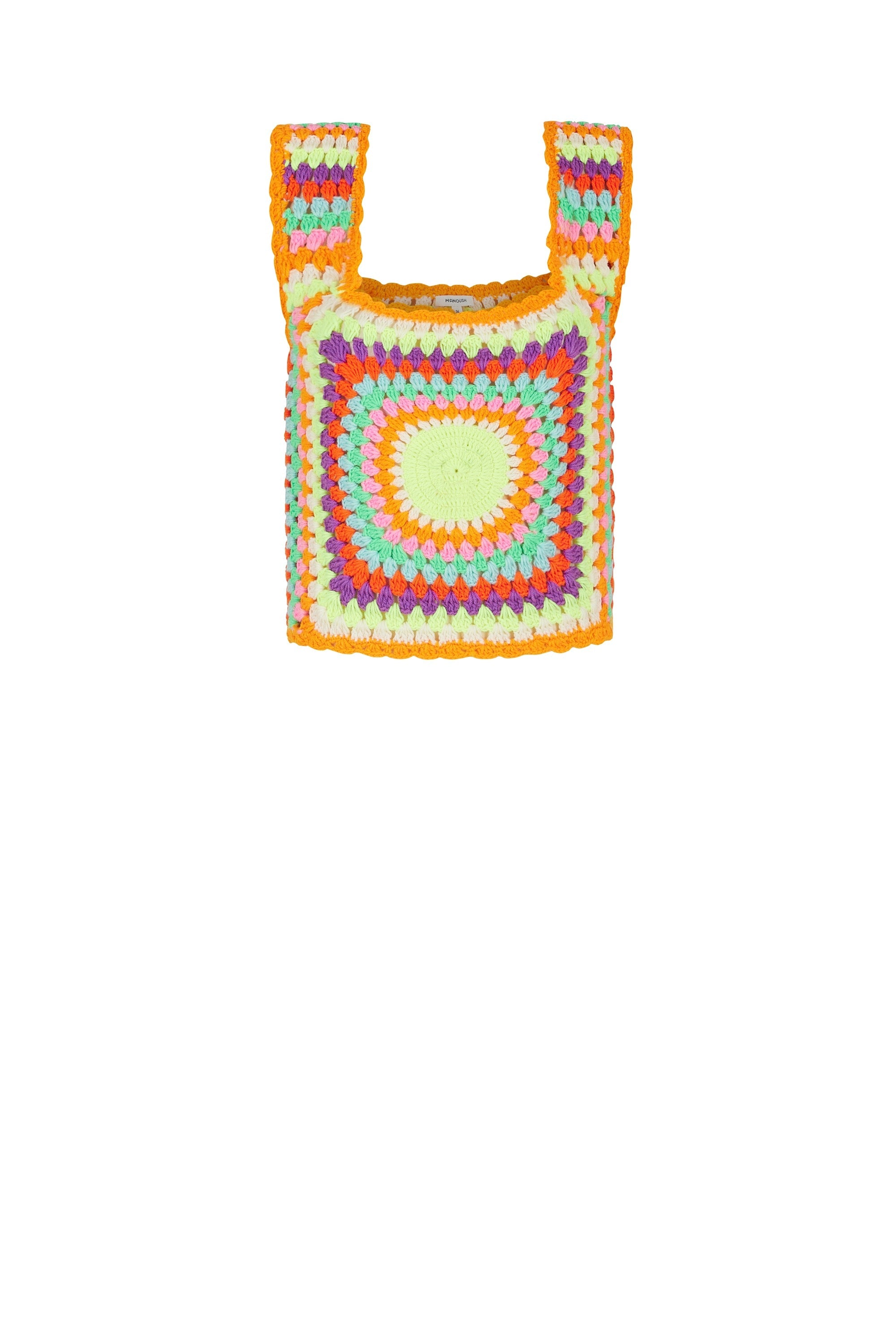 Crop top cosy en crochet - Multicolore