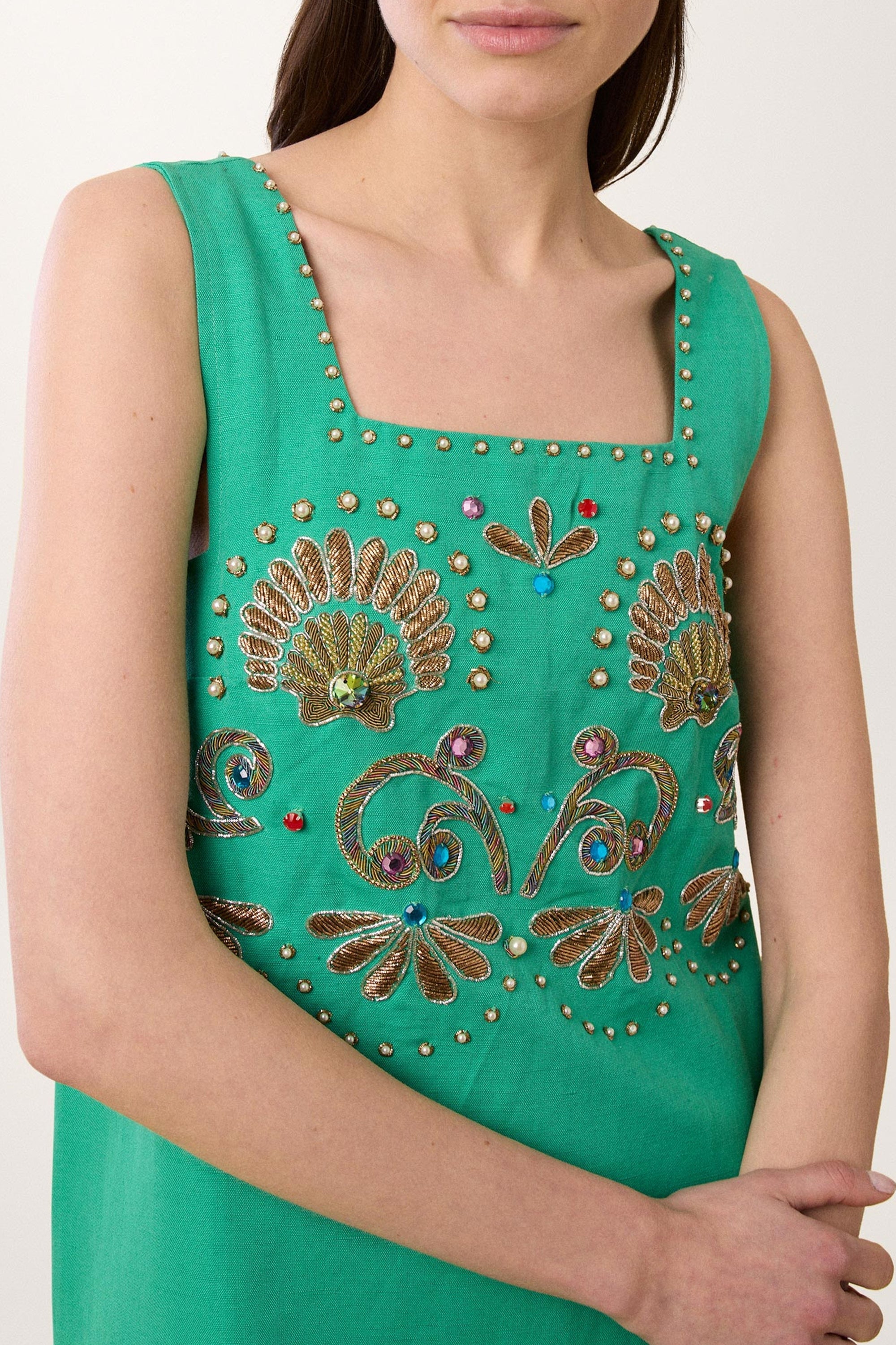 Robe Coquillage en crochet - Vert