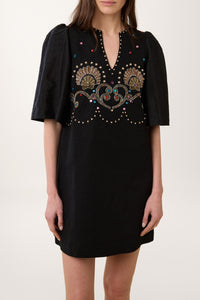 Robe courte Coquillage - Noir