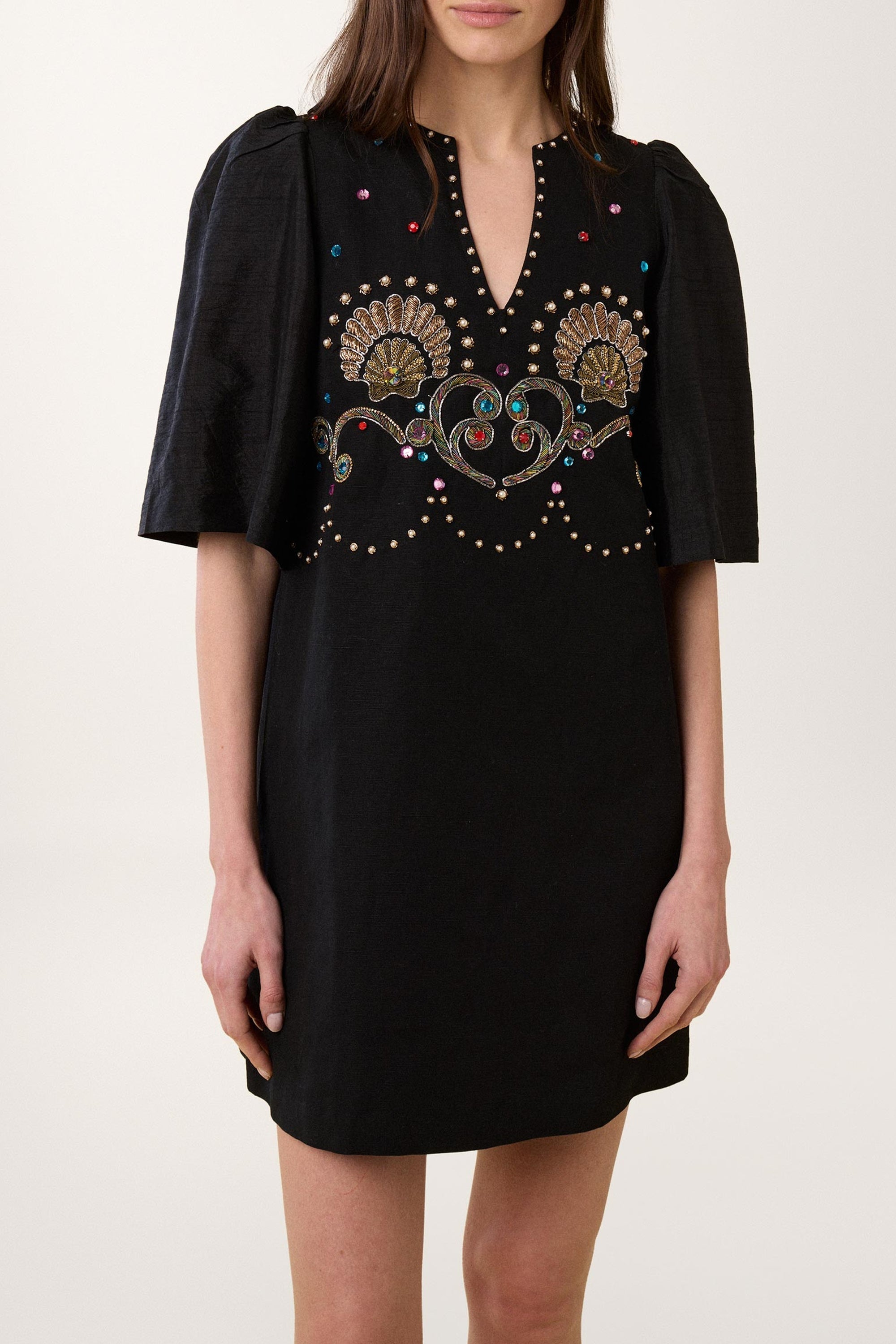 Robe courte Coquillage - Noir