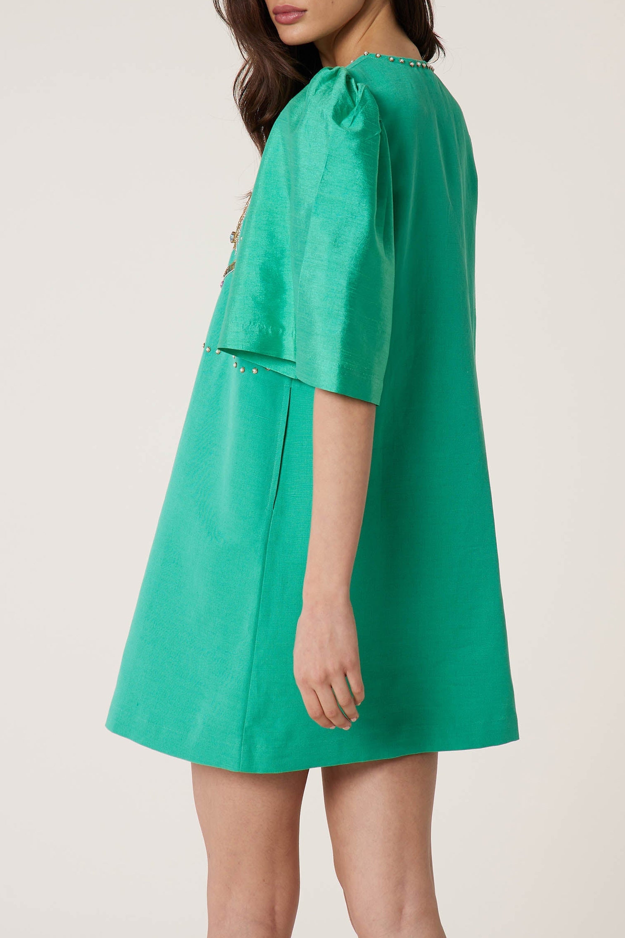 Robe courte Coquillage - Vert