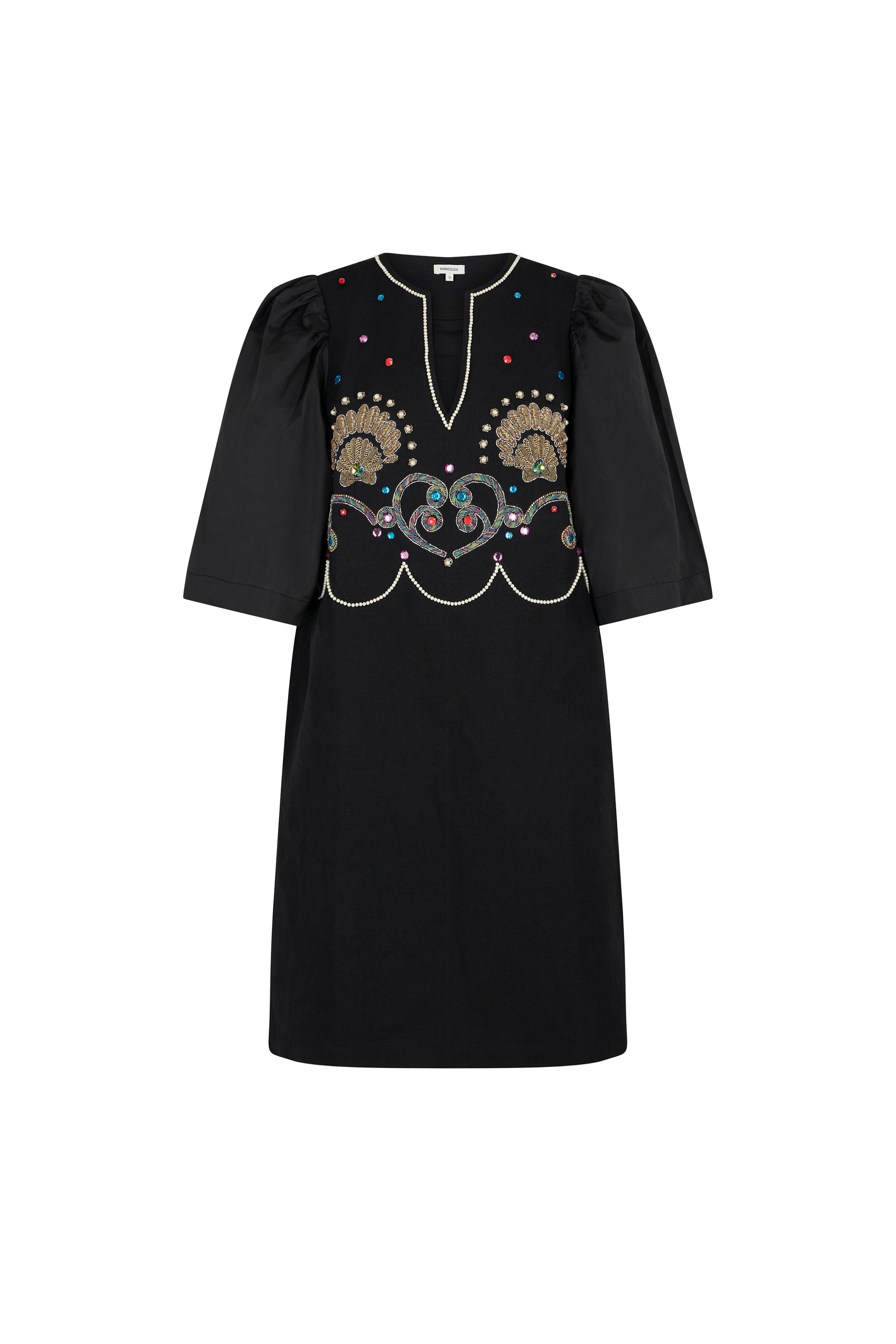 Robe courte Coquillage - Noir