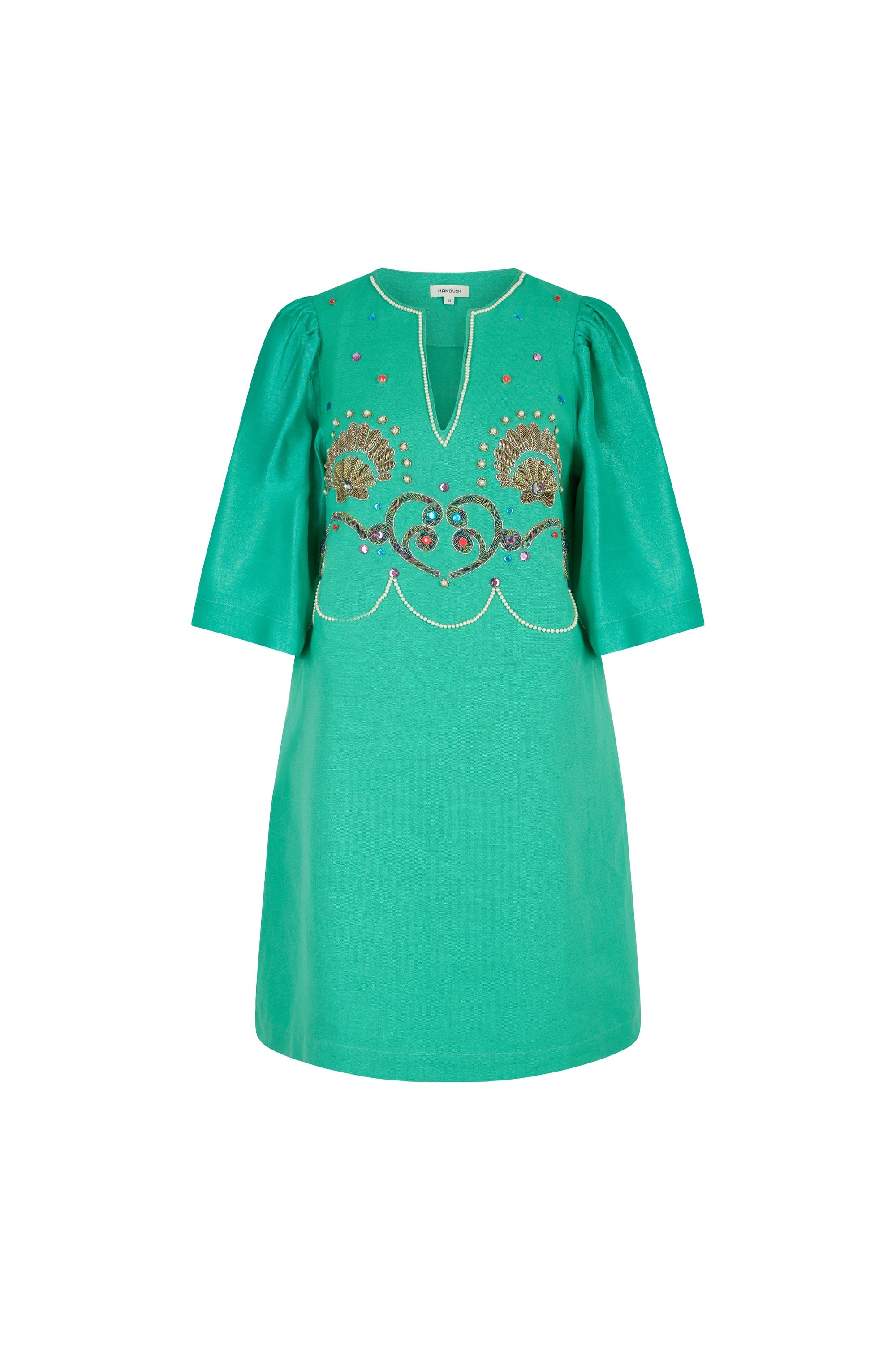 Robe courte Coquillage - Vert