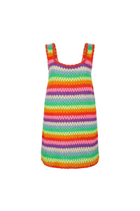 Mini robe sans manche en crochet - Multicolore