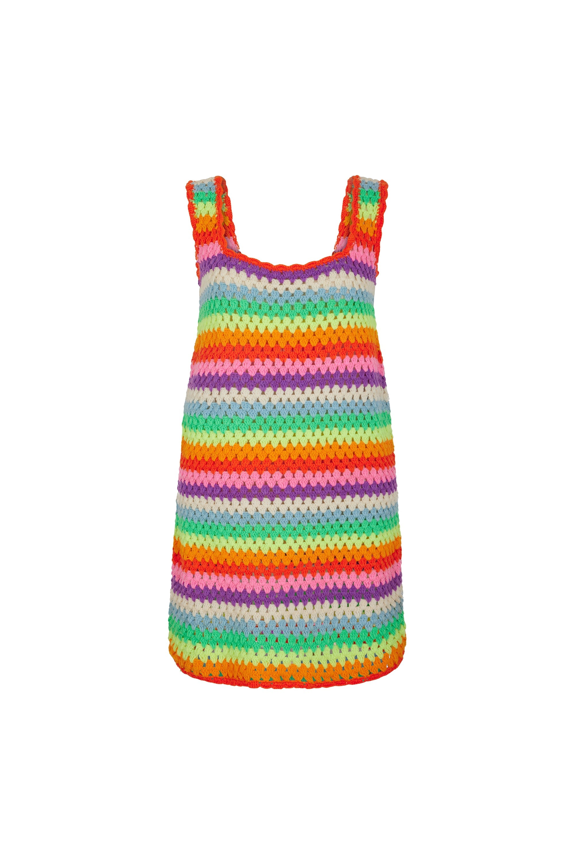 Mini robe sans manche en crochet - Multicolore