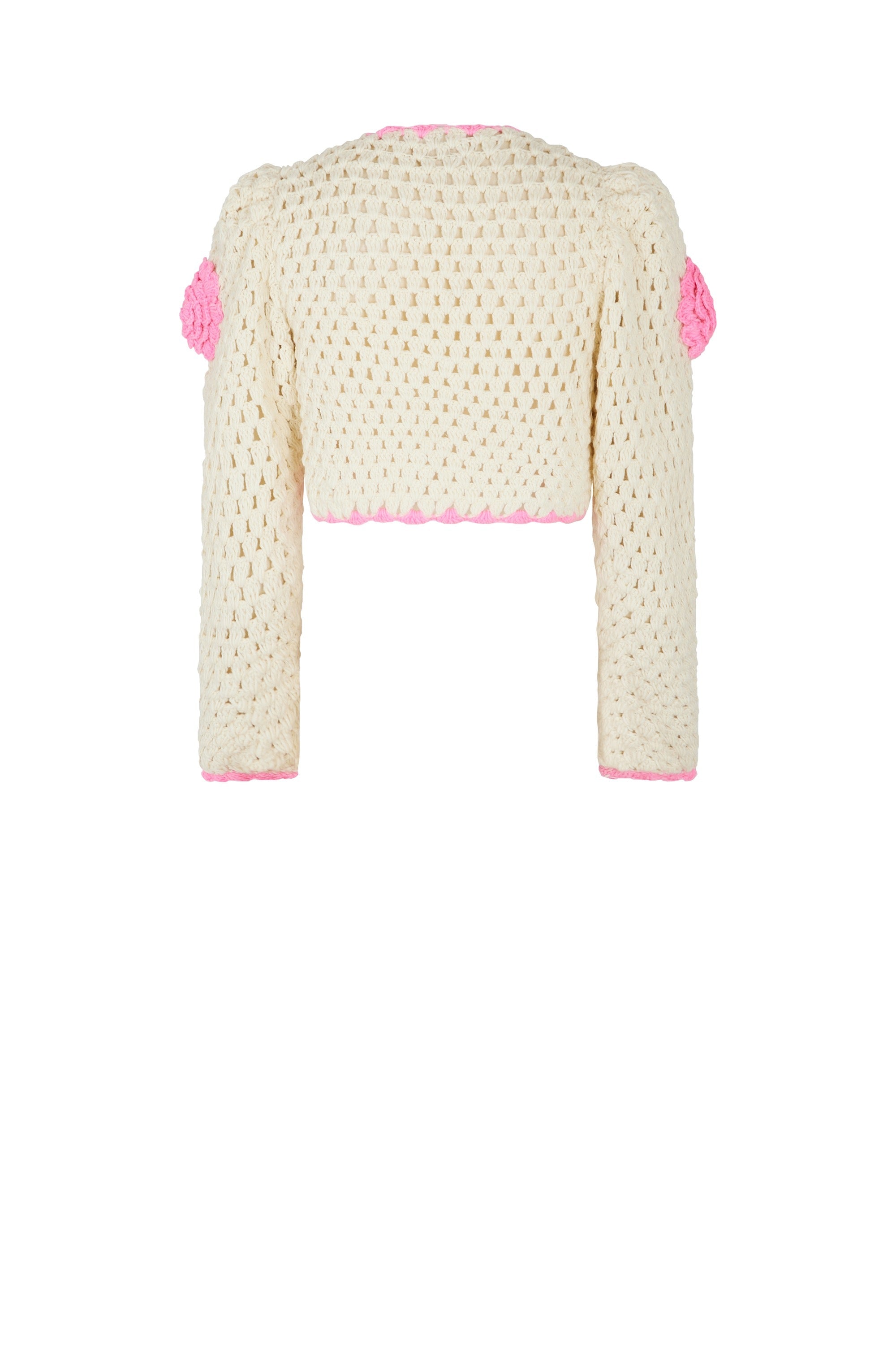 Boléro en crochet avec empiècements - Beige