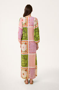 Robe caftan à à imprimé floral - Multicolore