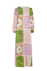 Robe caftan à à imprimé floral - Multicolore