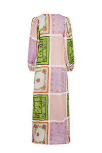 Robe caftan à à imprimé floral - Multicolore