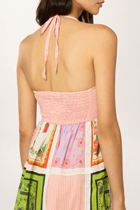 Robe débardeur en crochet mouchoir - Multicolore