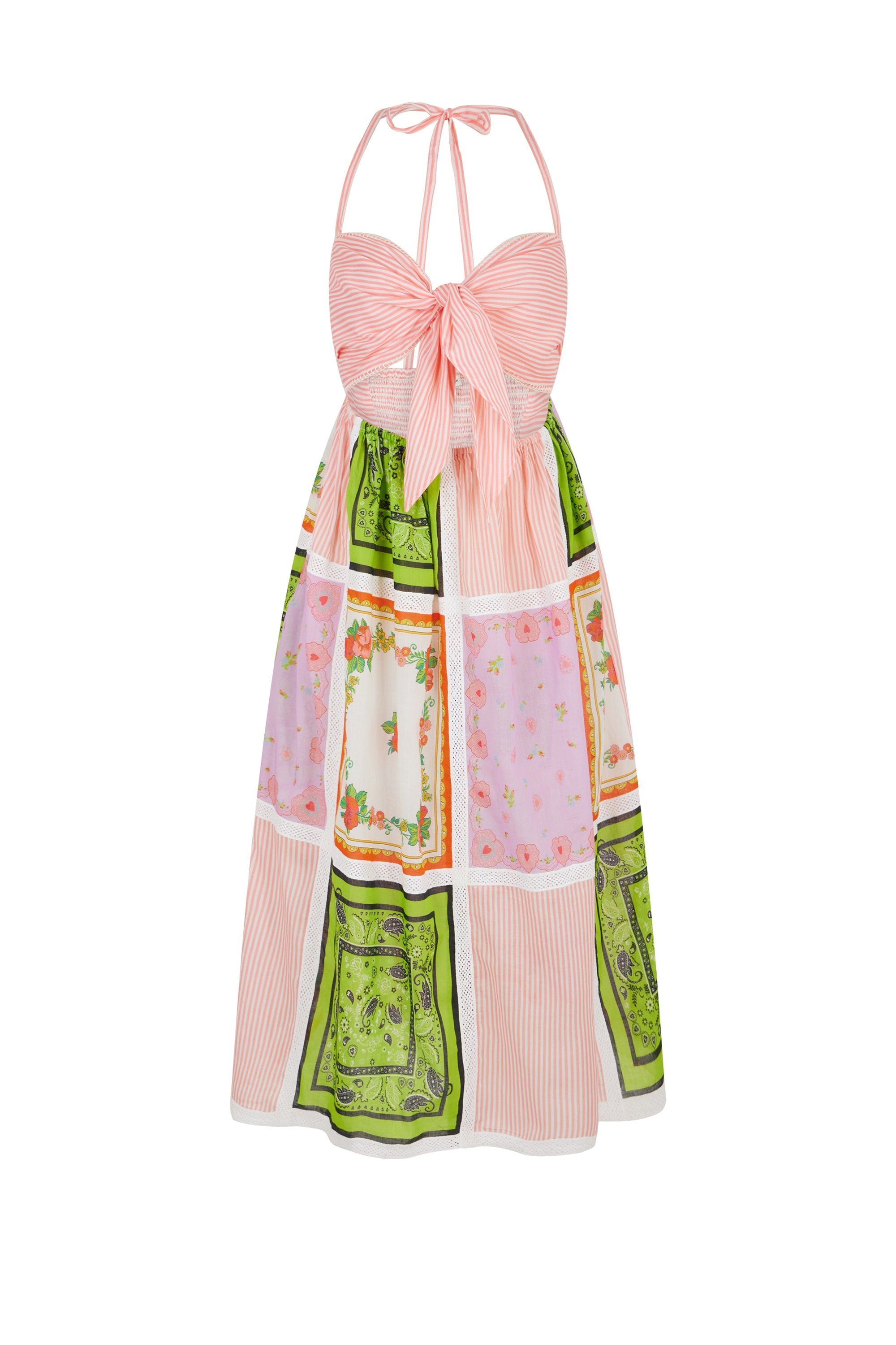 Robe débardeur en crochet mouchoir - Multicolore
