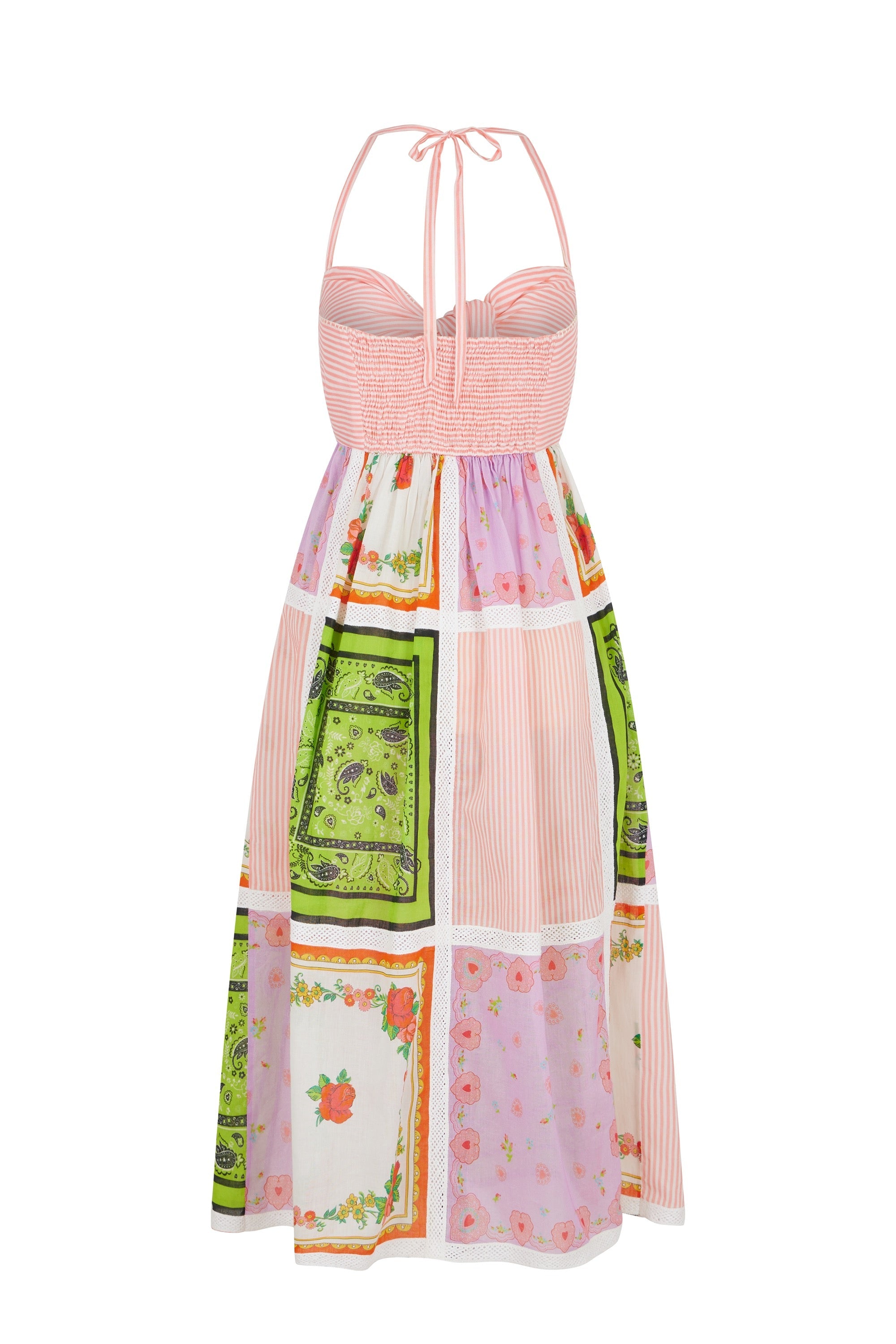 Robe débardeur en crochet mouchoir - Multicolore