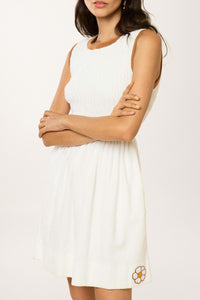 Robe smockée Daisy Playa - Blanc