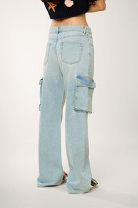 Jean Worker en denim - Bleu