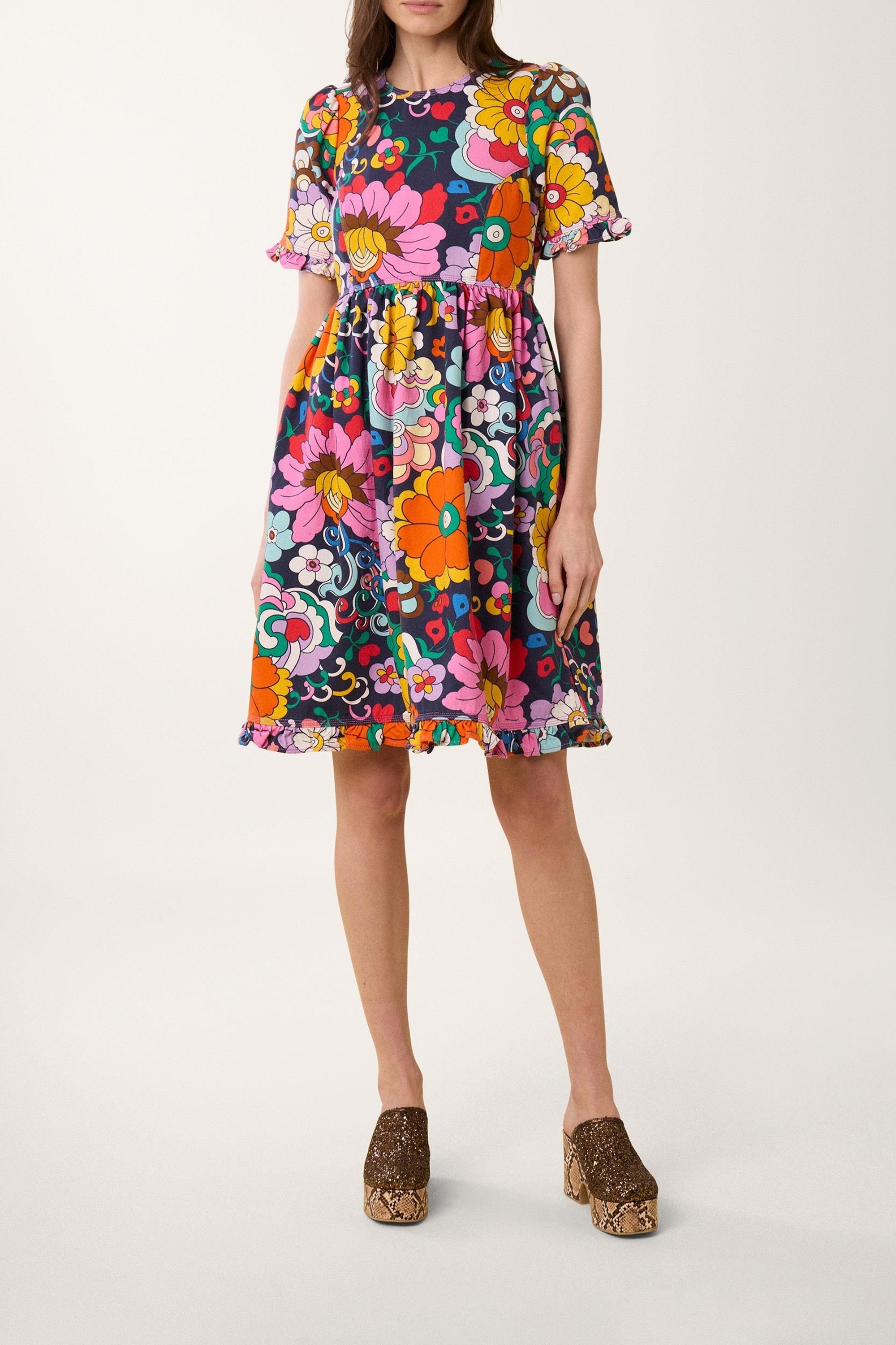 Robe midi Niki - Bleu