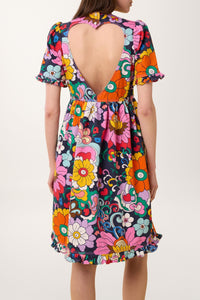 Robe midi Niki - Bleu
