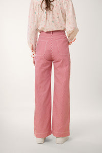 Jean en denim Rayé - Rouge