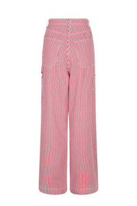 Jean en denim Rayé - Rouge