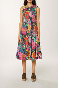Robe smockée Jardin - Bleu