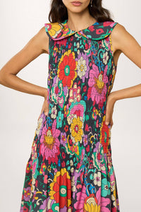 Robe smockée Jardin - Bleu