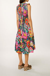 Robe smockée Jardin - Bleu