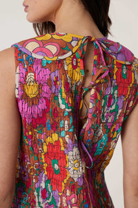 Robe smockée Jardin - Marron