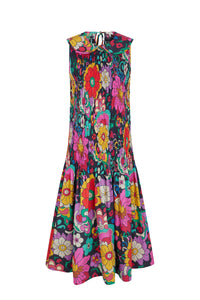 Robe smockée Jardin - Bleu