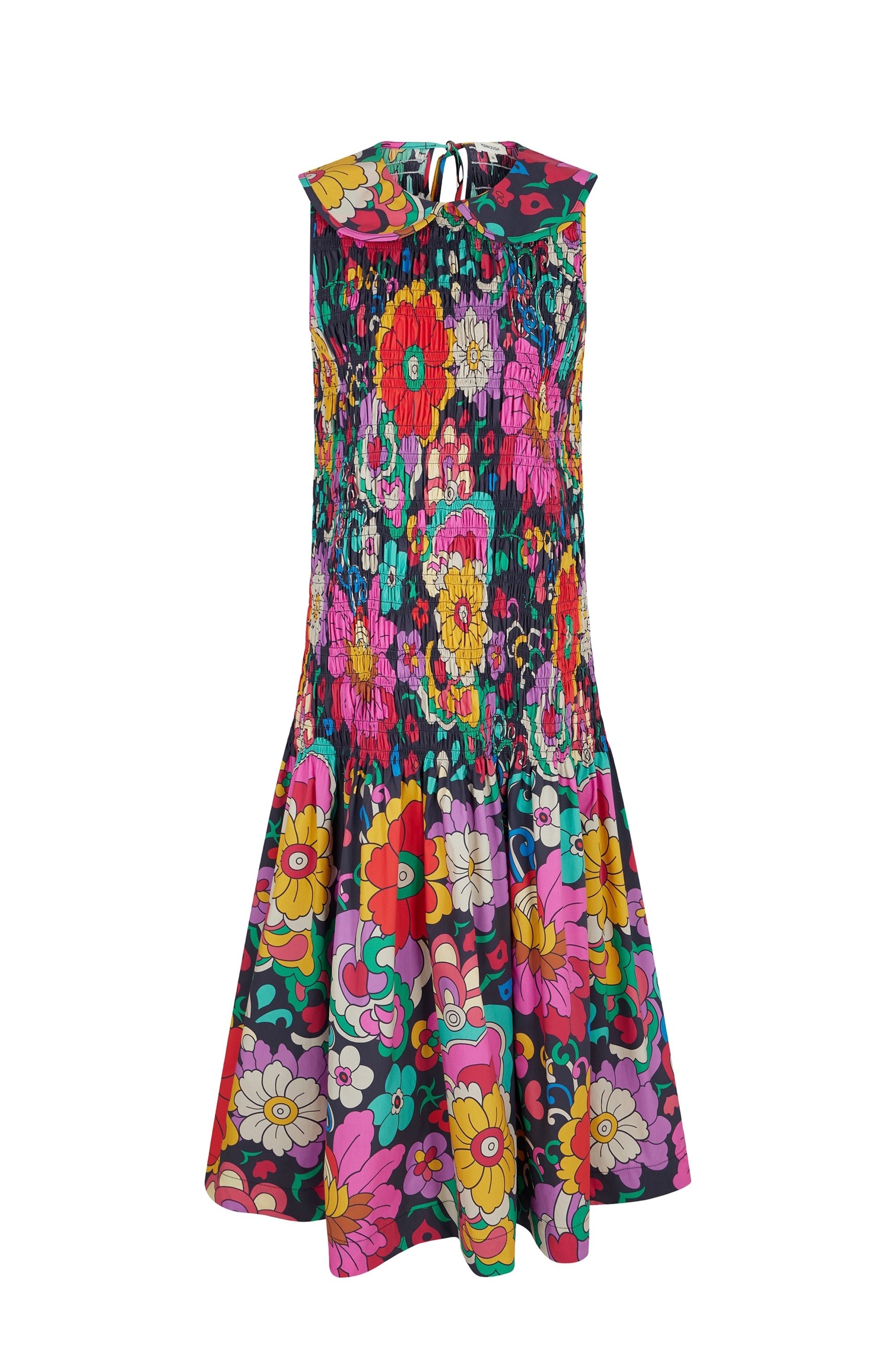Robe smockée Jardin - Bleu