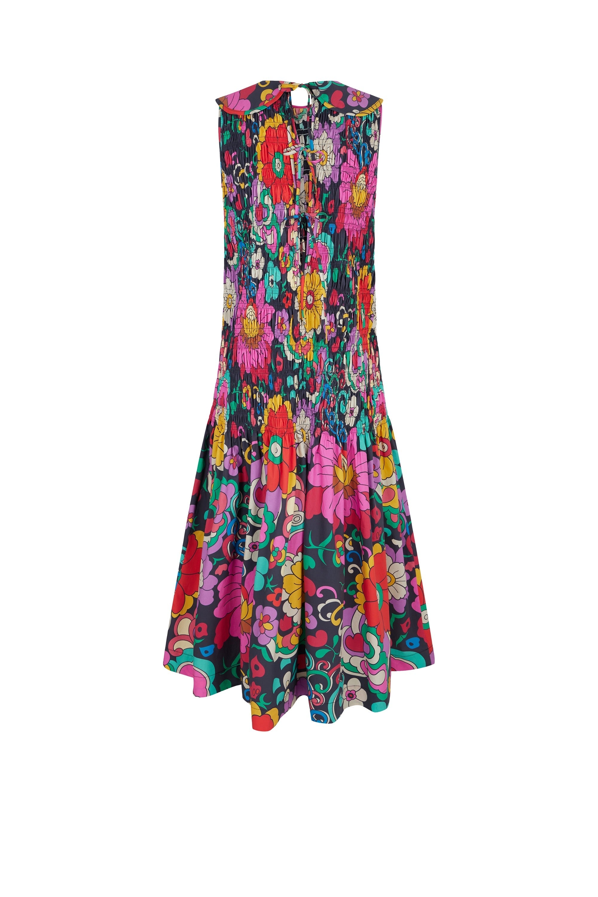 Robe smockée Jardin - Bleu