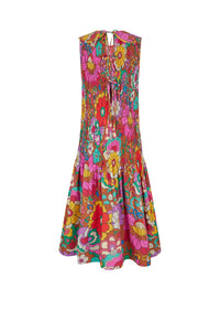 Robe smockée Jardin - Marron