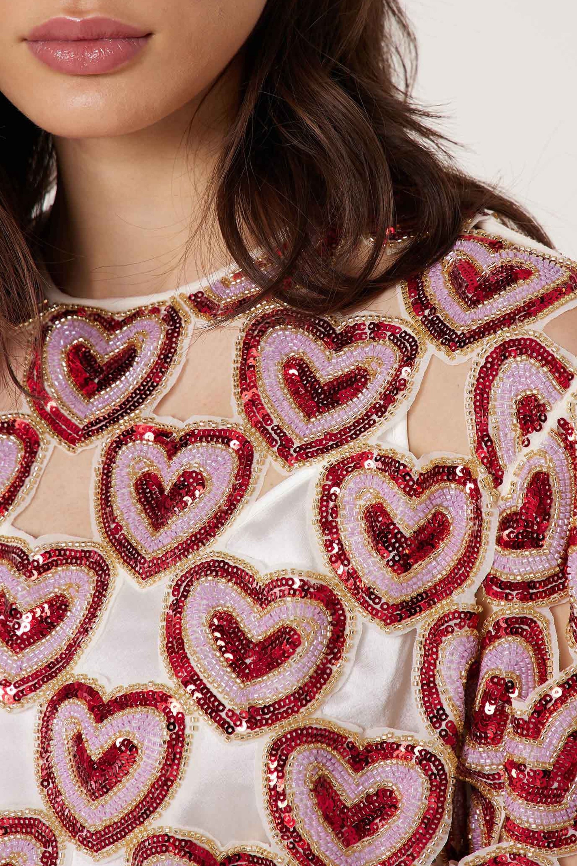 Top Love à paillettes - Rouge