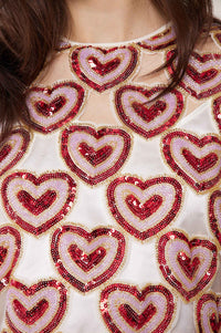Top Love à paillettes - Rouge