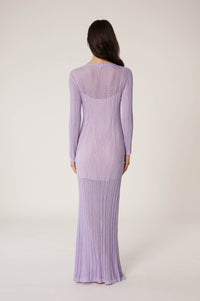 Robe en maille et dentelle - Violet