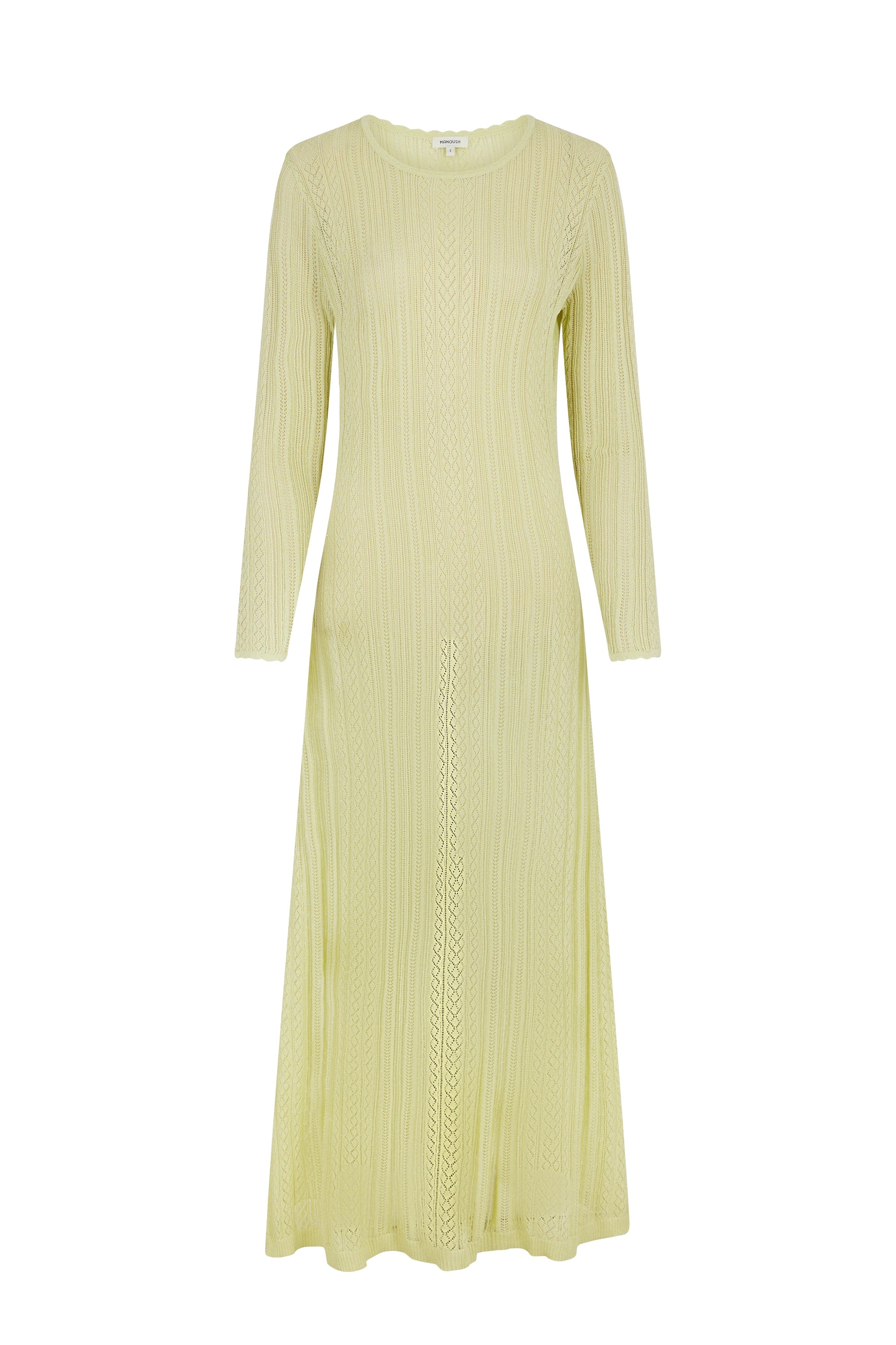 Robe en maille et dentelle - Beige