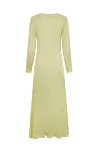 Robe en maille et dentelle - Beige