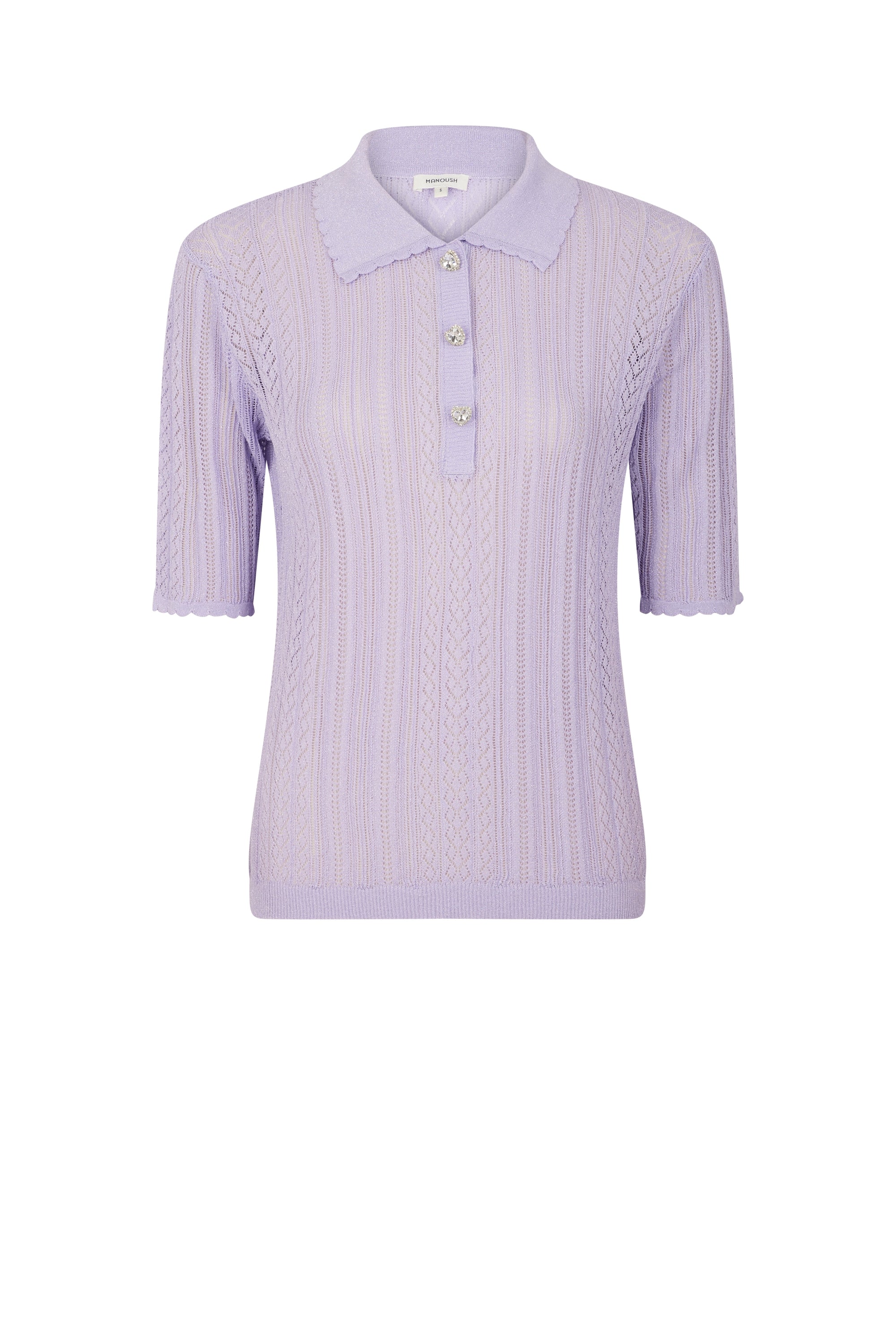 Polo en maille et dentelle - Violet