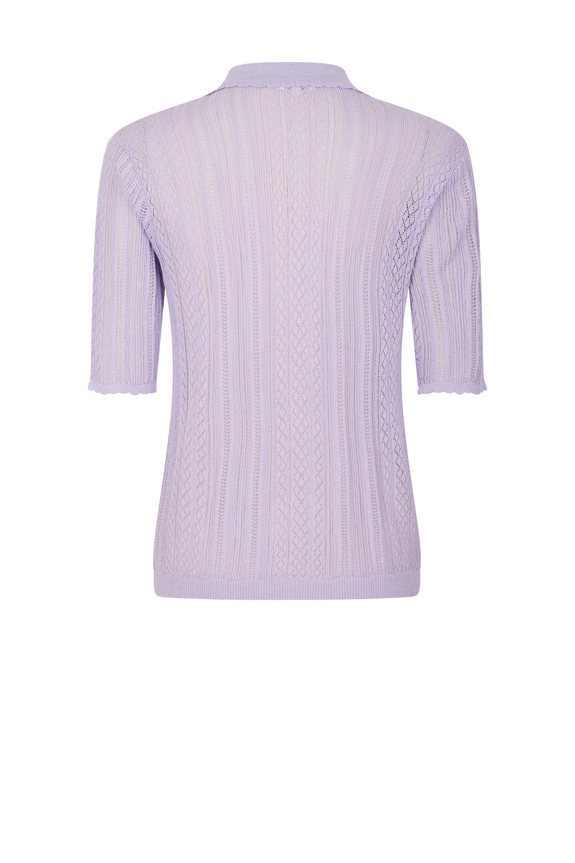 Polo en maille et dentelle - Violet