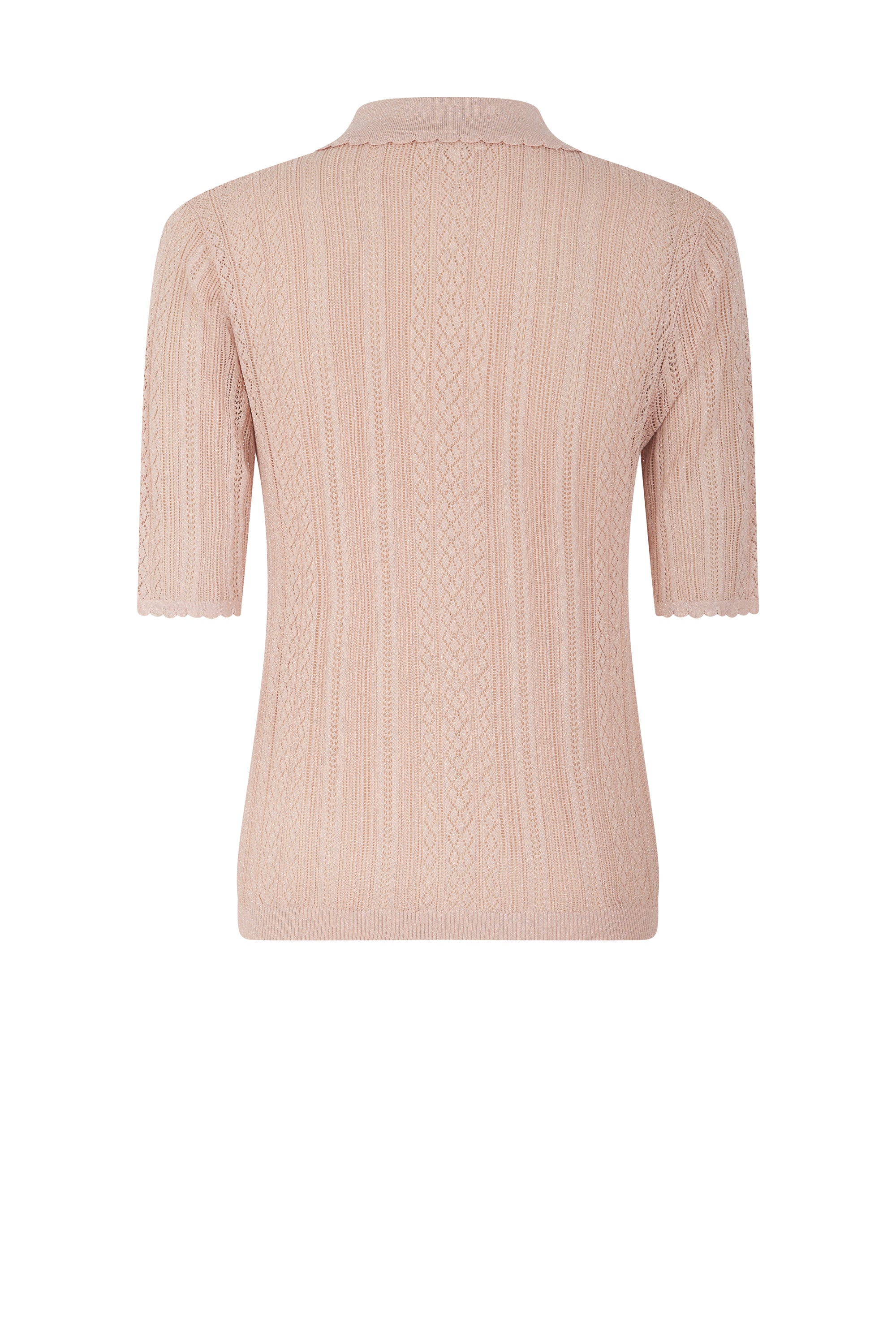 Polo en maille et dentelle - Rose