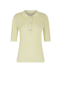Polo en maille et dentelle - Beige