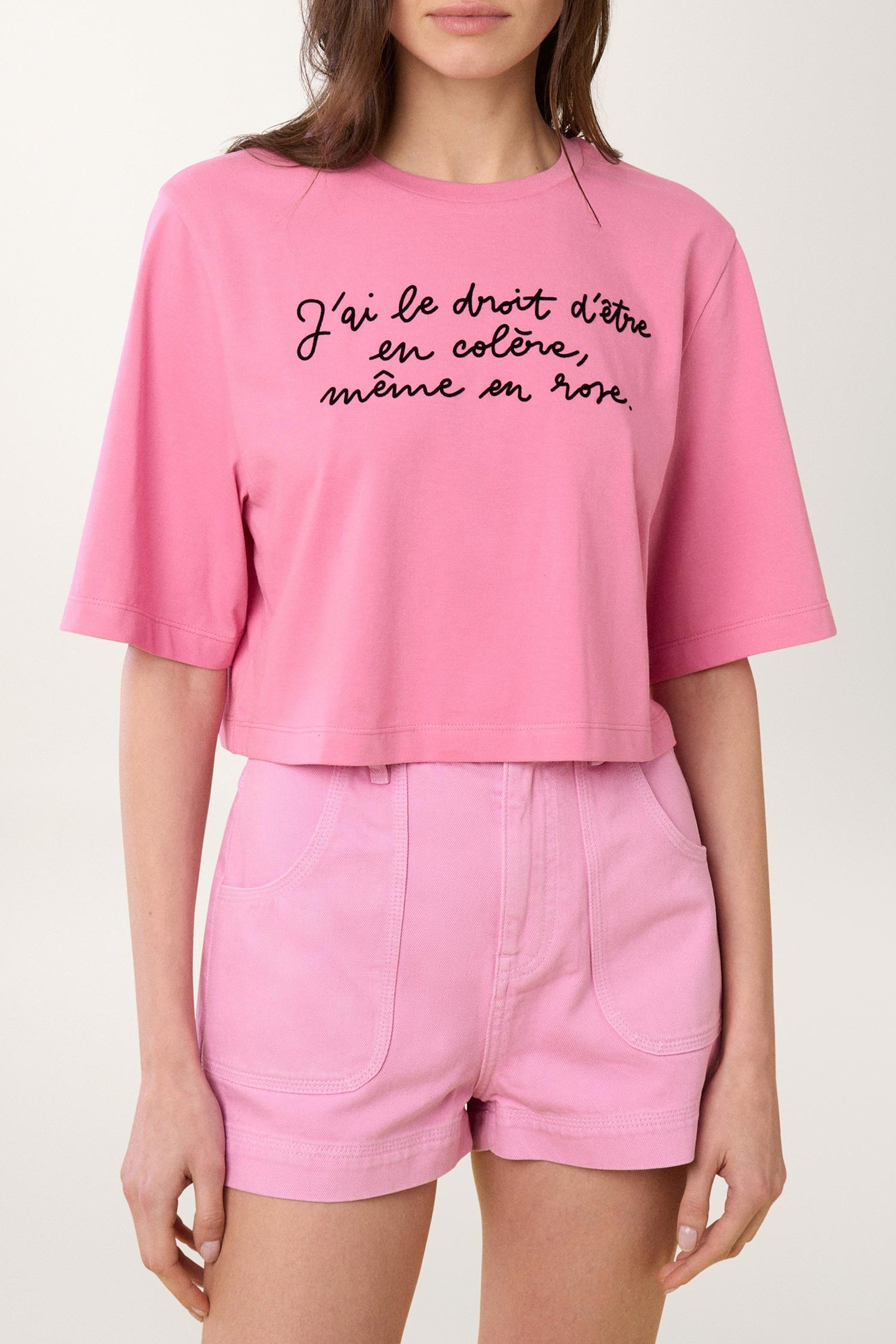 T-shirt court Natacha - Rose